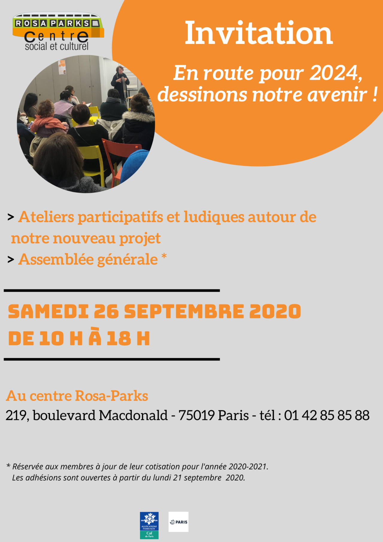 Invitation En route pour 2024 ! Centre social et culturel RosaParks