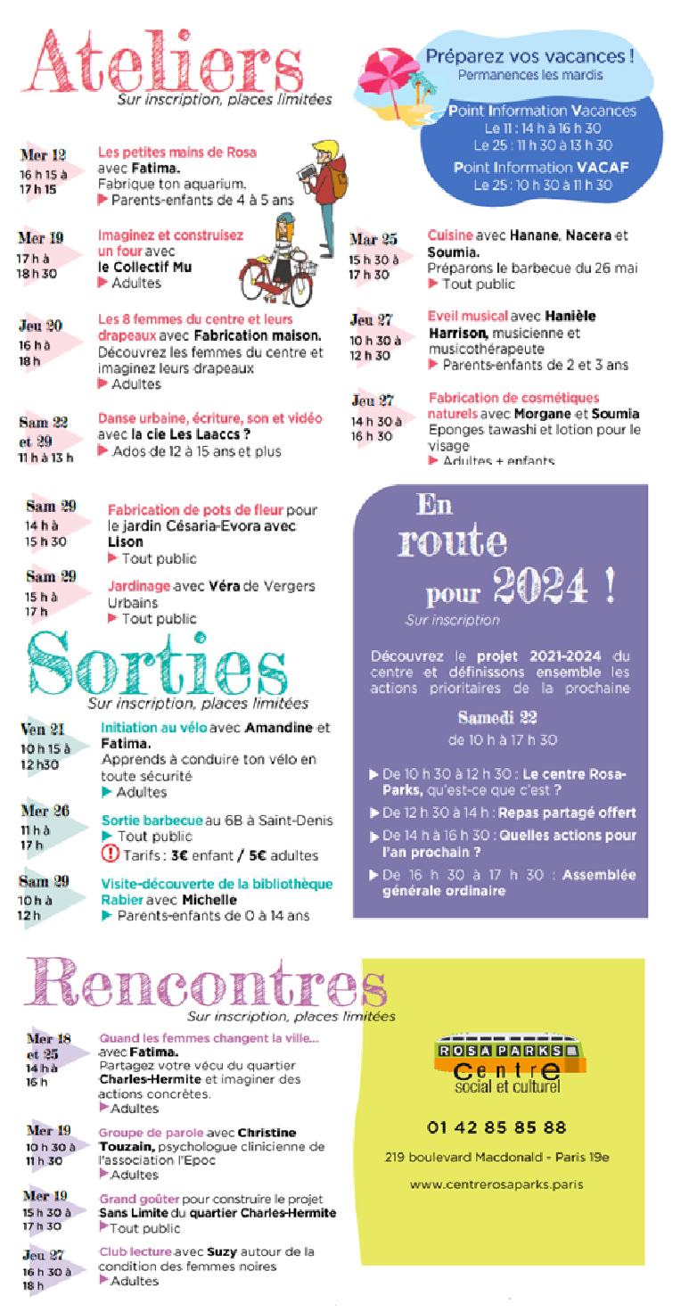 Projets Archive - Centre social et culturel Rosa-Parks